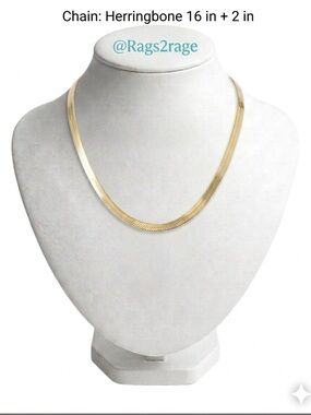 NECKLACE, 18K GOLD PLATED STEEL herringbone